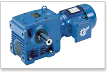 Helical worm gear units